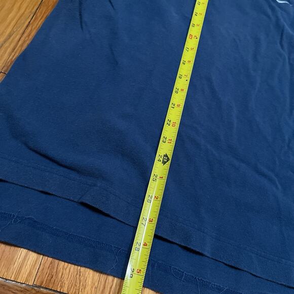 VTG 90s Nike Polo Shirt XXL 2XL Center Check Swoosh Blue Fade /Wear Black Tag - Picture 7 of 9